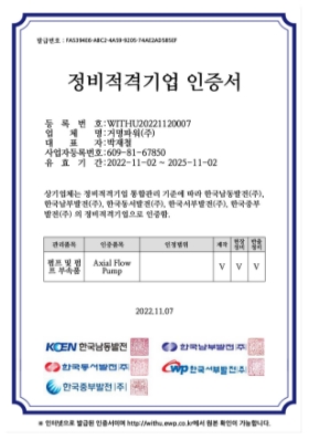 Maintenance Qualified Axial Flow Pump